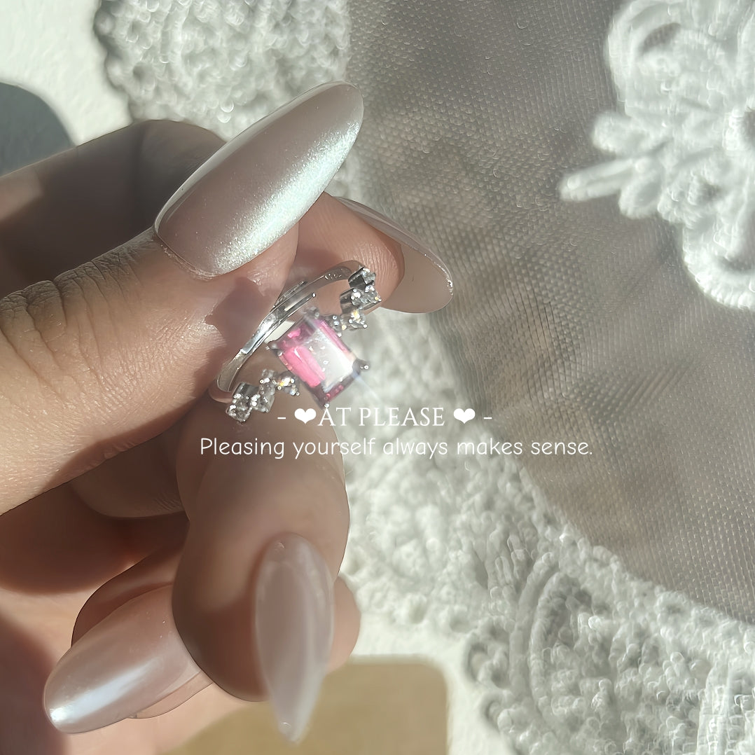 925 Silber Blauer & Rosa Topas Ring – Freundschaftsschmuck CZ