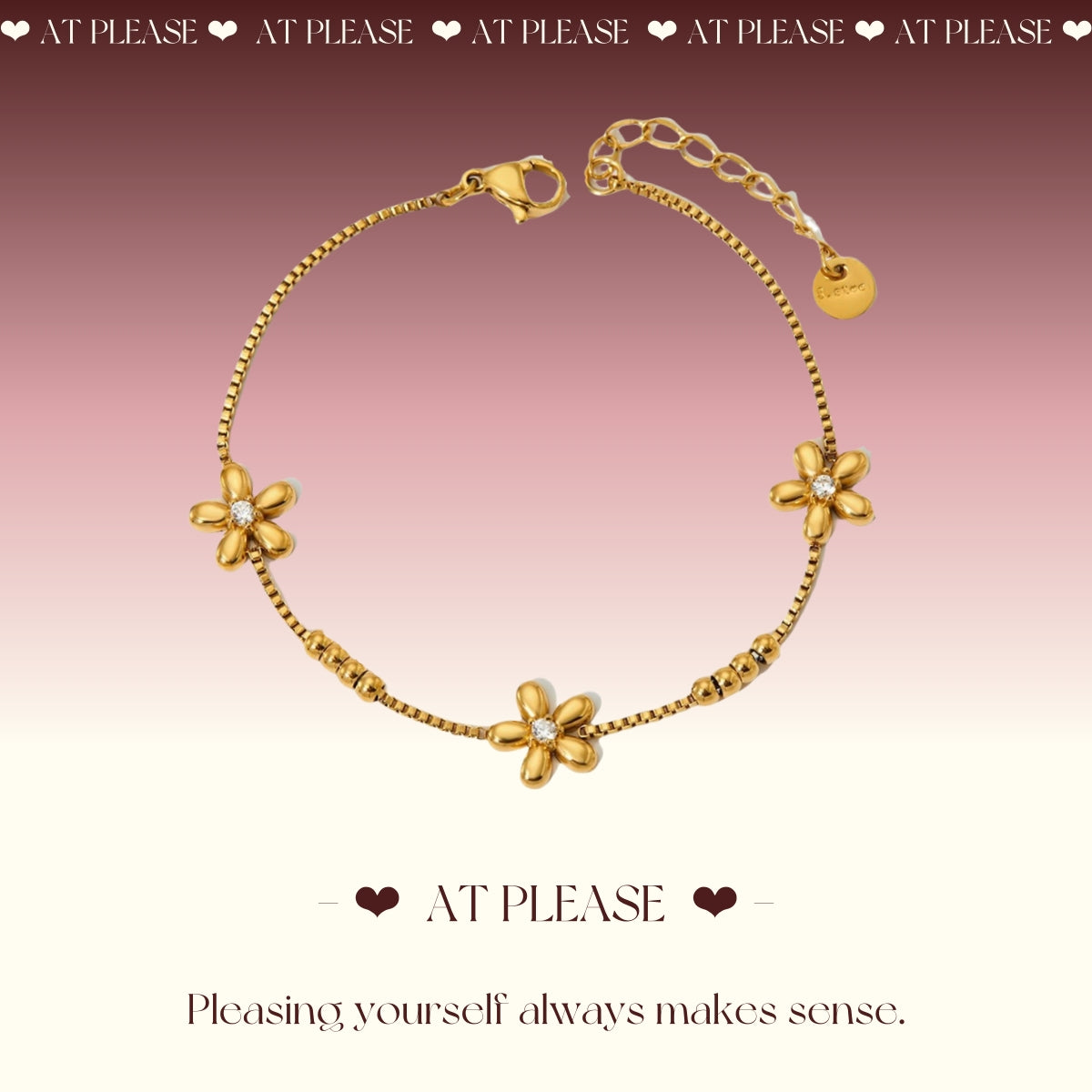 Titanium 3A CZ Floral Bracelet – Hypoallergenic Stackable Jewelry