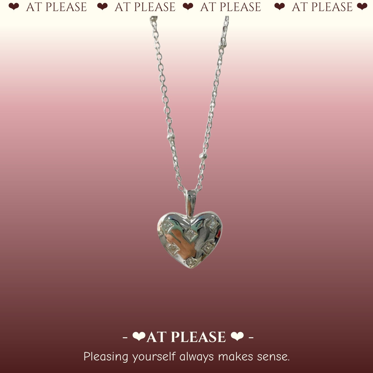 S925 Sterling Silver Heart Necklace - Minimalist Jewelry with Zircon Accents