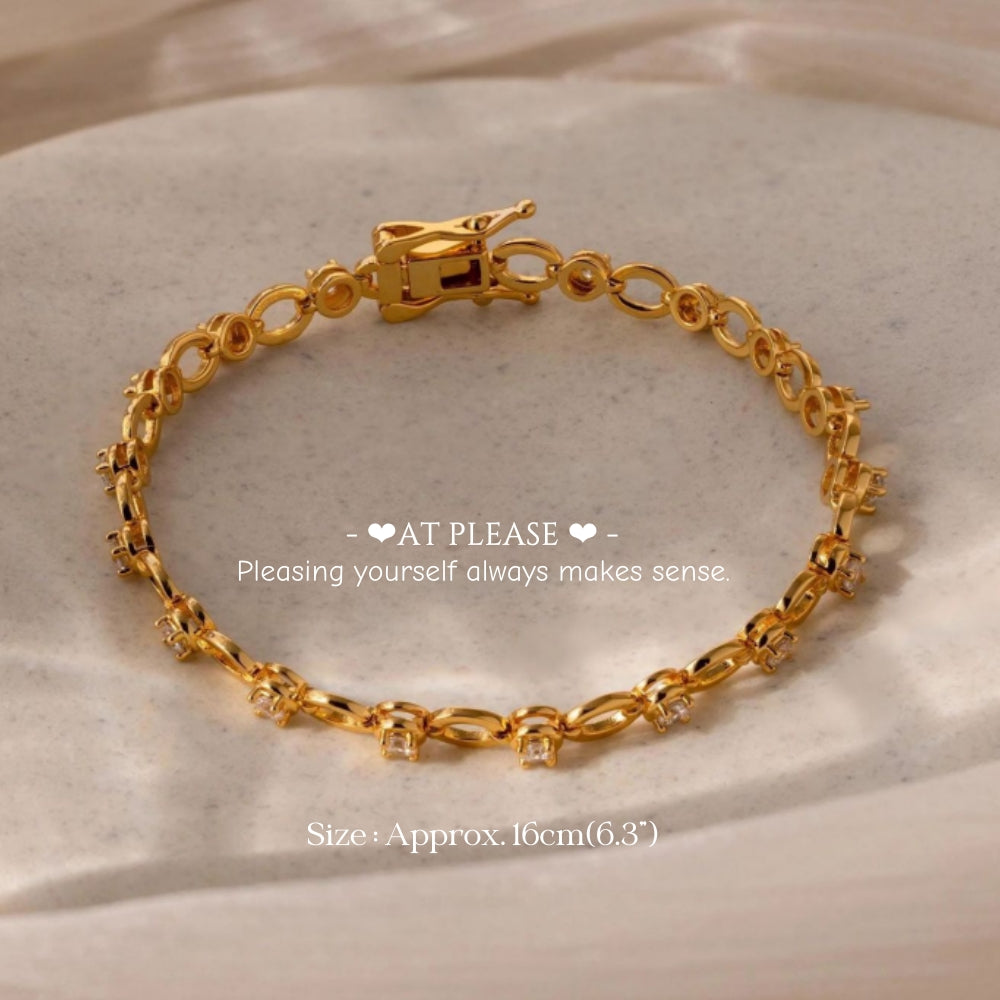 Klassisches Armbandset aus 18 Karat vergoldetem Edelstahl – schick und vielseitig