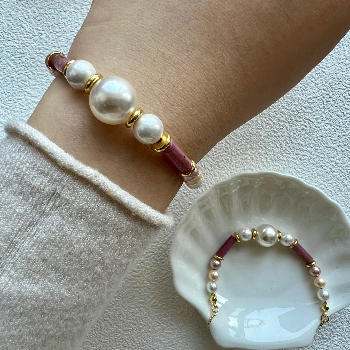 Ember Harmony Armband | Emotionaler Heilungsschmuck aus Rhodonit für Therapiezwecke