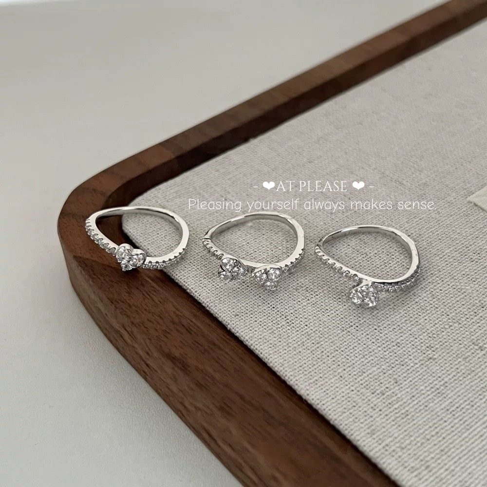 Ring aus 925er Sterlingsilber mit Kleeblatt-Anhänger und Zirkonia | Vielseitiger, stapelbarer Schmuck