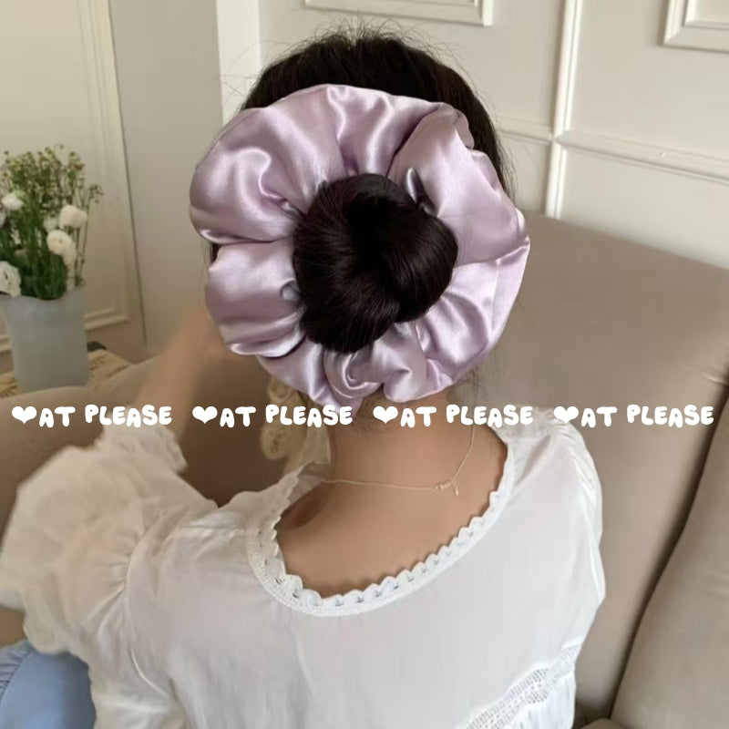 Mauve Luxe Seidenkissen-Haargummi | Seiden-Baumwoll-Polsterung als Haarschoner für die abendliche Routine