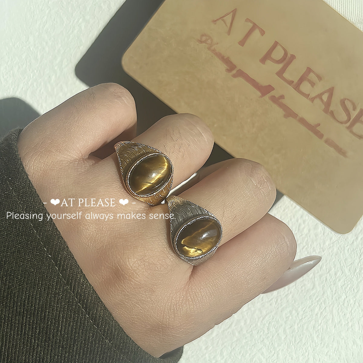 S925 Sterling Silber Tigerauge Edelsteinring – Empowerment Jewelry Bold Authority
