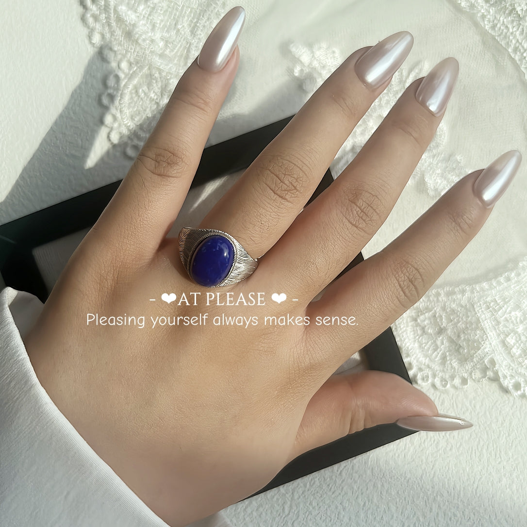 Lapislazuli-Ring aus S925 Sterlingsilber – Tiefblauer Schmuck zum Stressabbau