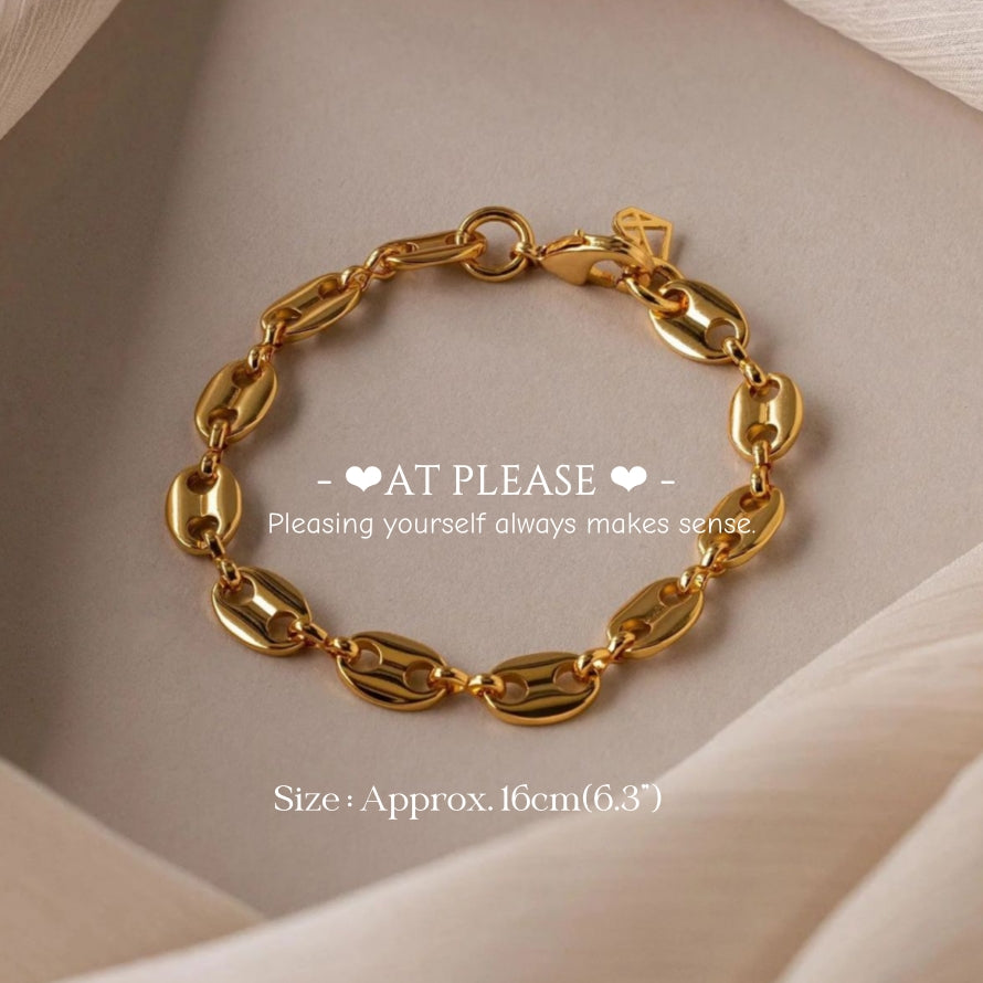Klassisches Armbandset aus 18 Karat vergoldetem Edelstahl – schick und vielseitig