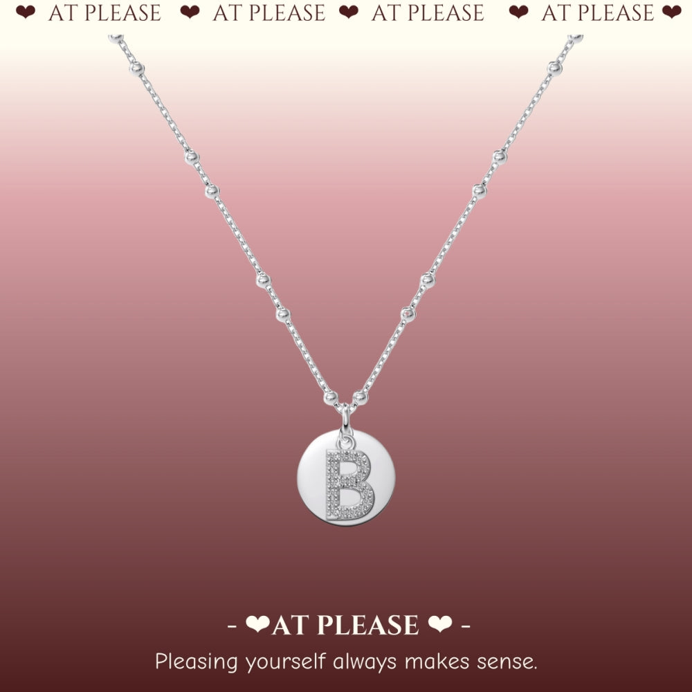 S925 Sterling Silver Alphabet Necklace – Dainty Initial Pendant Collarbone Chain for Women, Minimalist Daily Jewelry