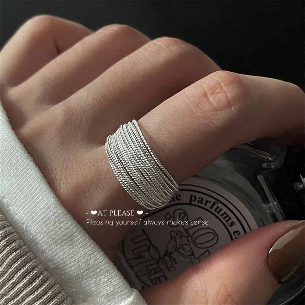 Stapelring | Mehrlagiges gedrehtes Silber