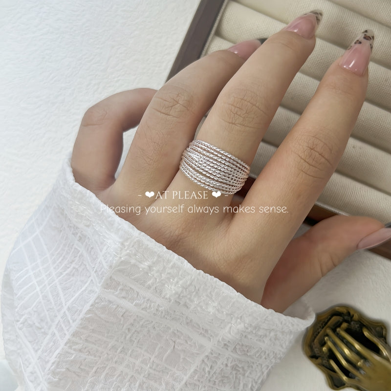 Stapelring | Mehrlagiges gedrehtes Silber