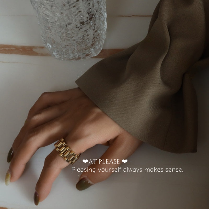 Stapelring aus Edelstahl | Breit im Rolex-Stil