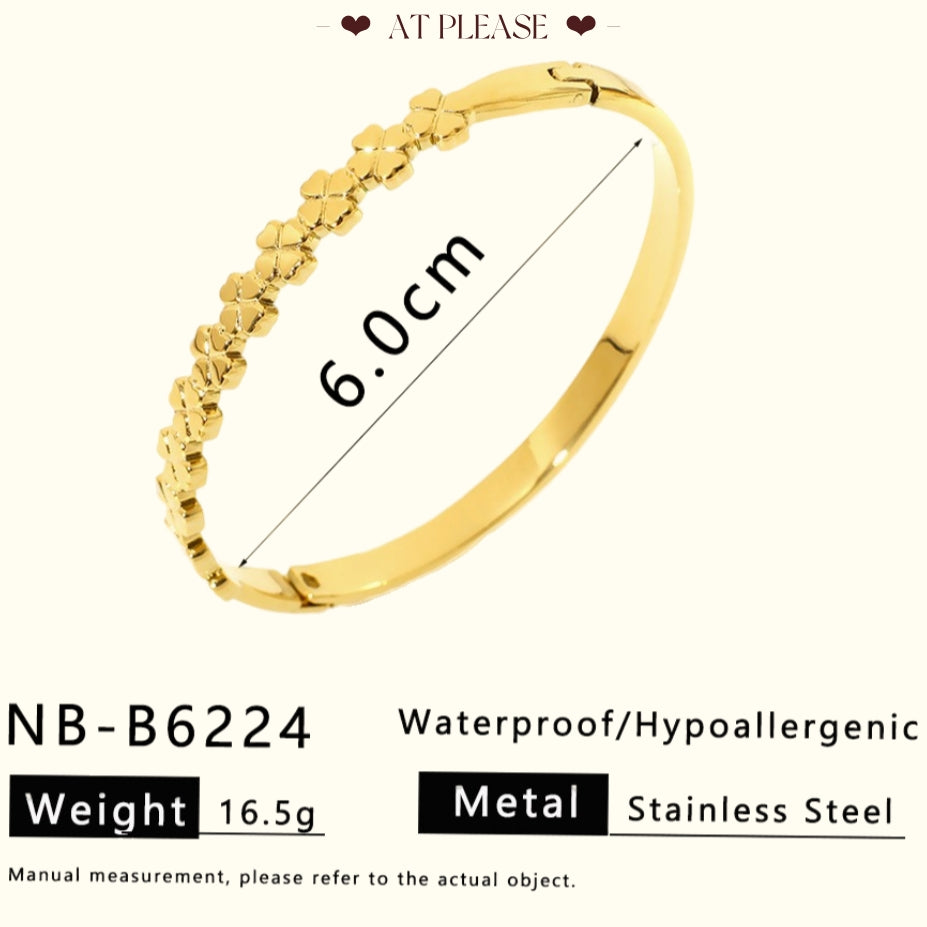 18K Gold plating Stainless Steel Stackable Bangle Bracelet - Minimalist Layering Jewelry