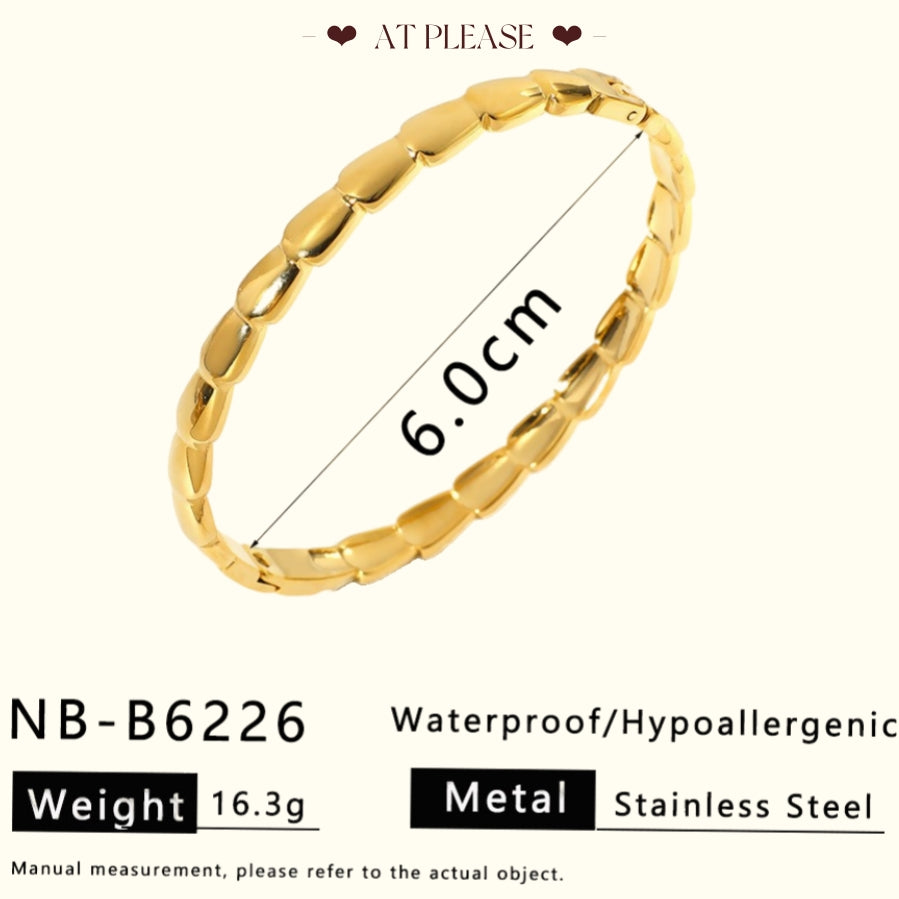 18K Gold plating Stainless Steel Stackable Bangle Bracelet - Minimalist Layering Jewelry