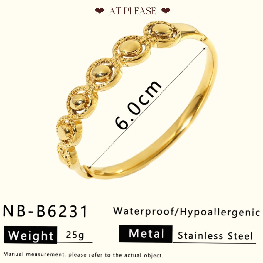 18K Gold plating Stainless Steel Stackable Bangle Bracelet - Minimalist Layering Jewelry