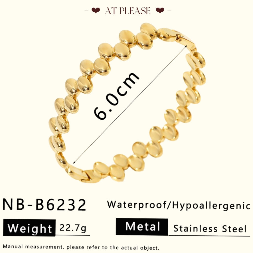 18K Gold plating Stainless Steel Stackable Bangle Bracelet - Minimalist Layering Jewelry