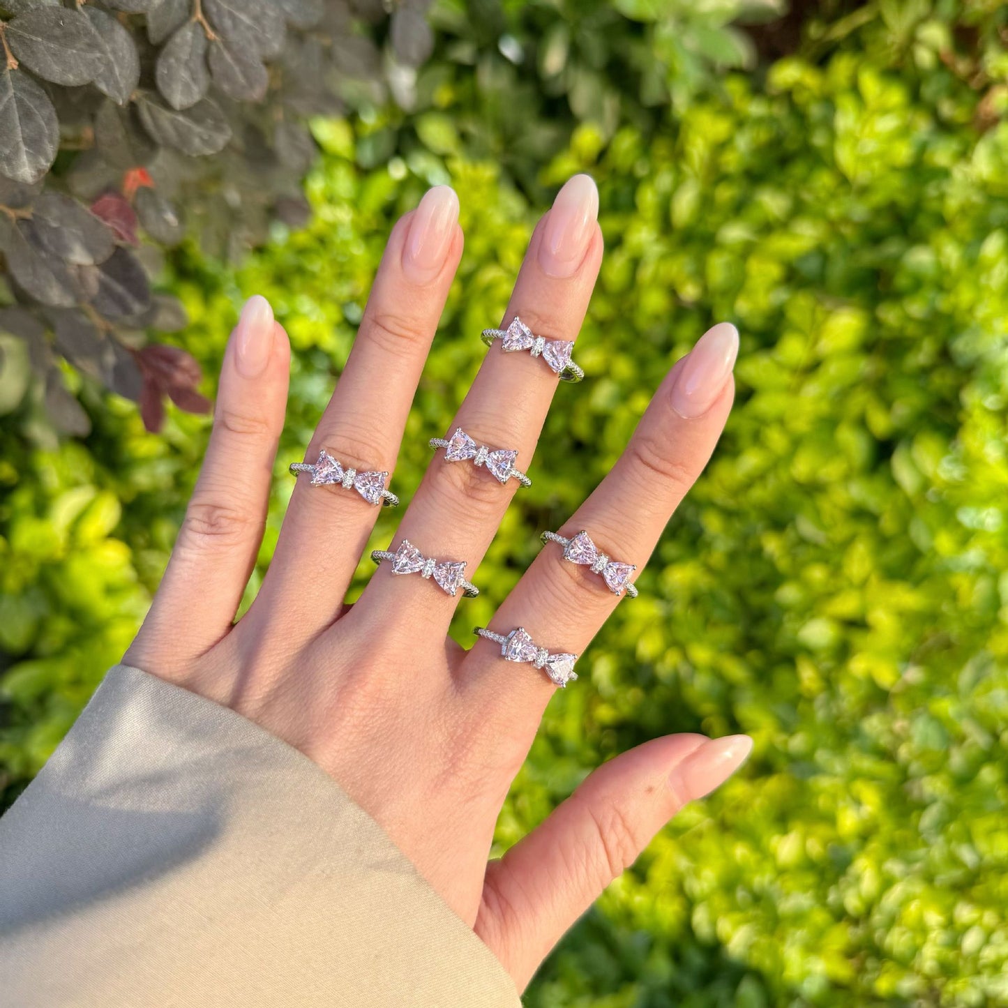 Runaway Princess Schleife CZ Ring aus 925er Sterlingsilber – Zartes Diamant-Design