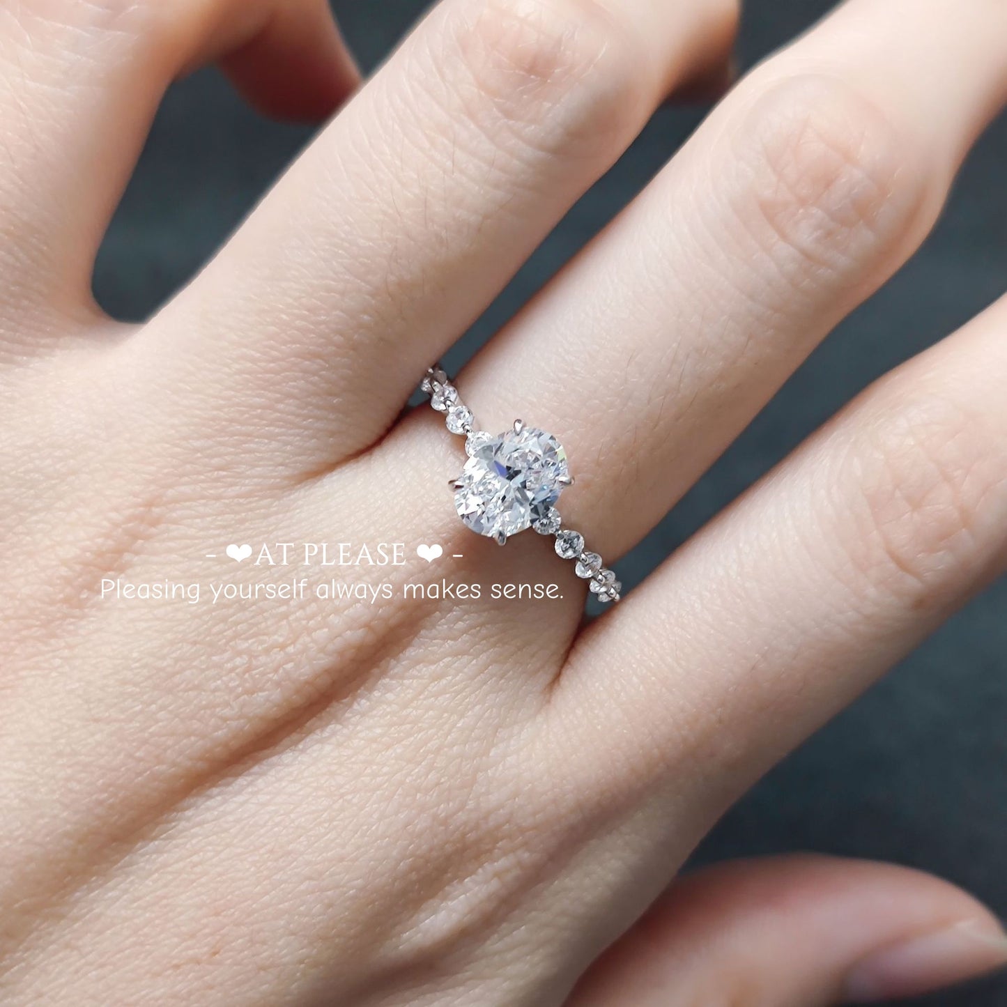 S925 Sterling Silber 1,5 ct. Ovalschliff Moissanit Ring | Ehering INS Style