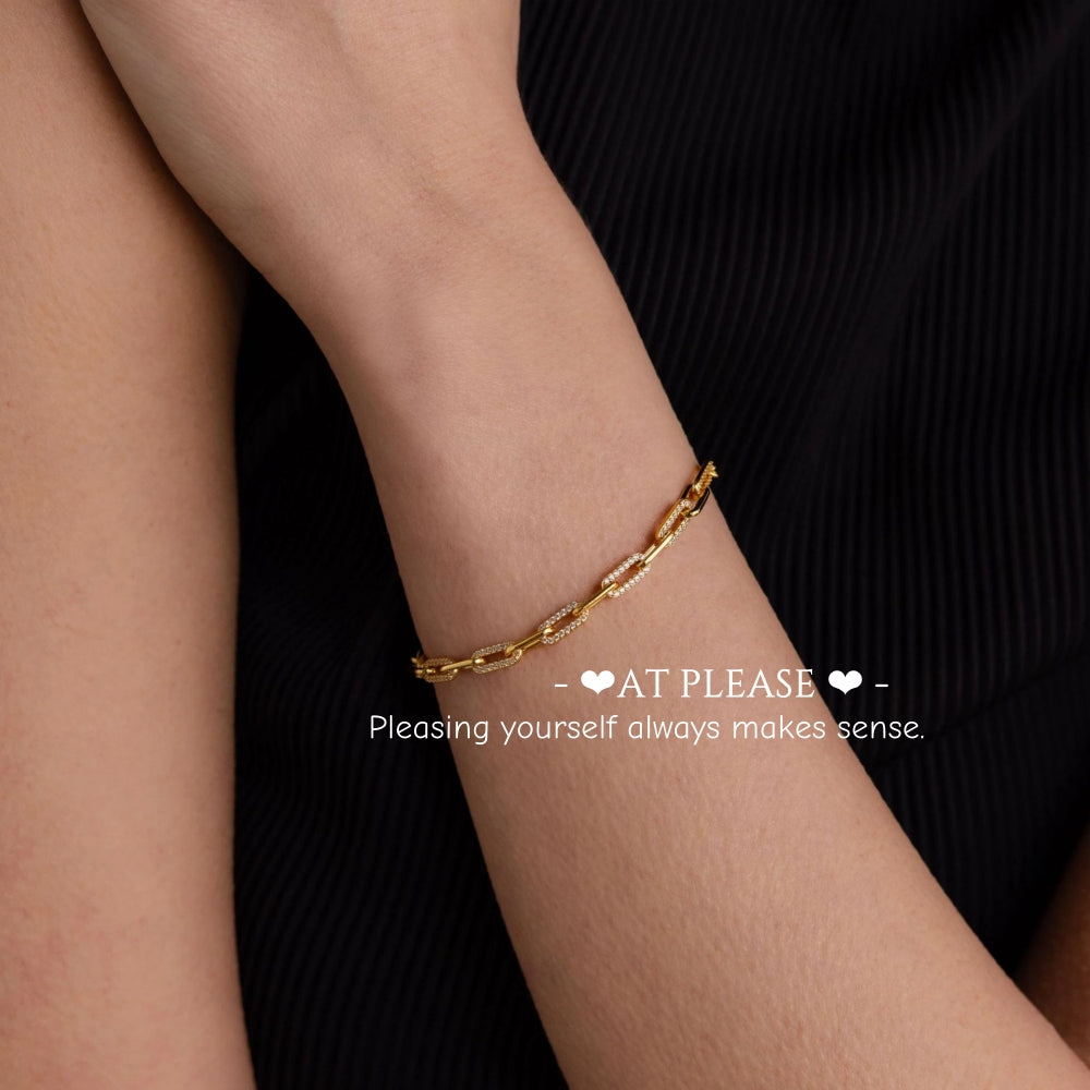 Klassisches Armbandset aus 18 Karat vergoldetem Edelstahl – schick und vielseitig