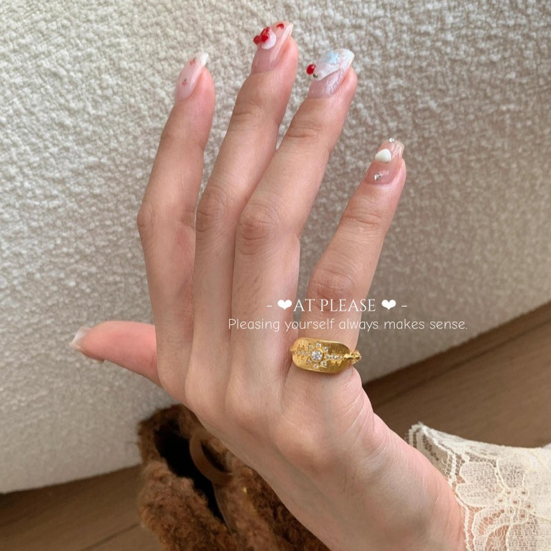 925 Silber Oktagramm Schild Ring für den kleinen Finger – Antik Gebürsteter Talisman
