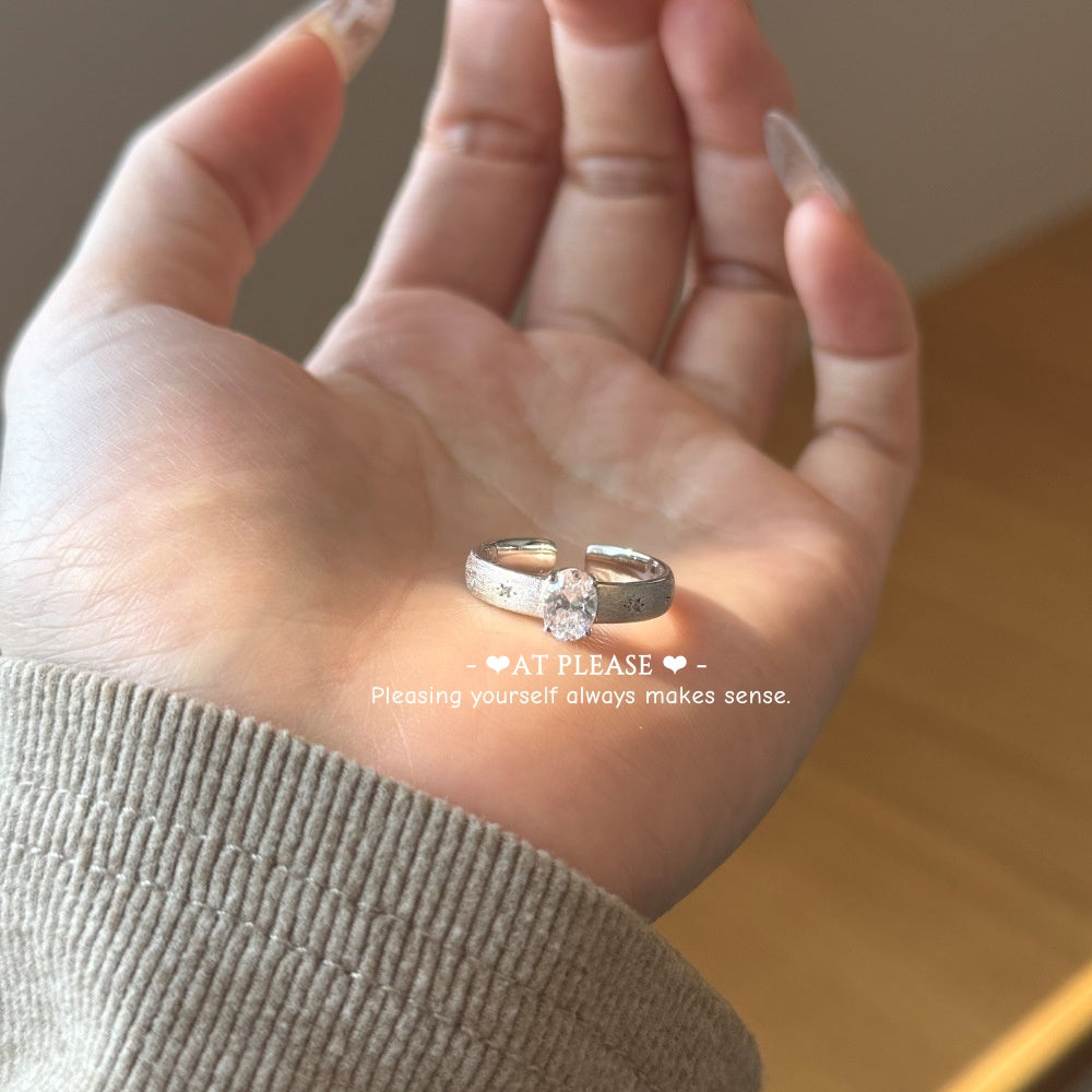 925 Sterling Silber Zirkon Ring – Matte Star Accent Bestseller