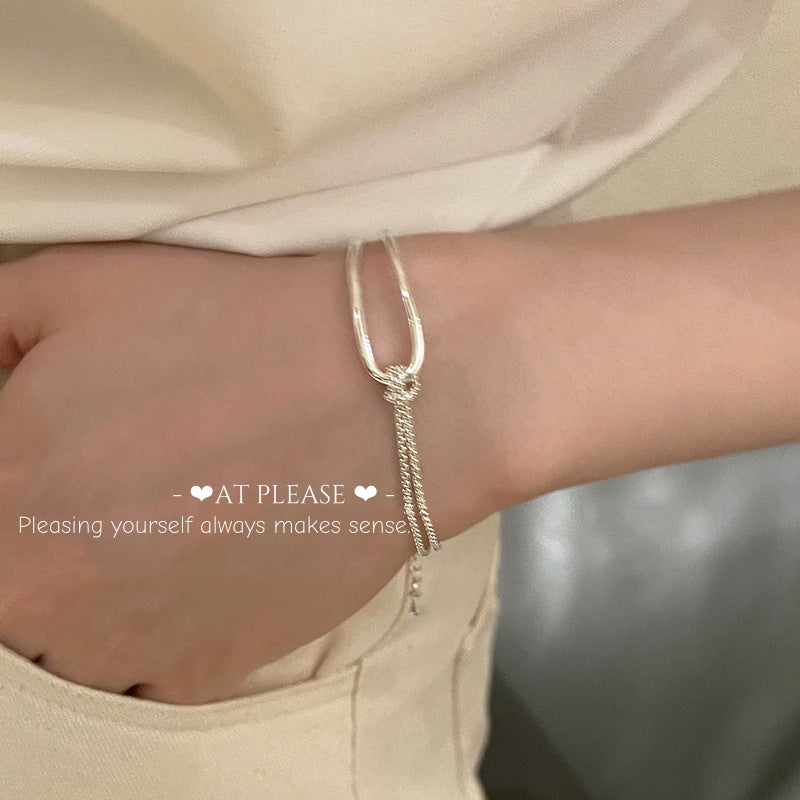Asymmetrisches Kettenarmband aus 925er Sterlingsilber – Minimalistisches Lagendesign für moderne Ästhetik