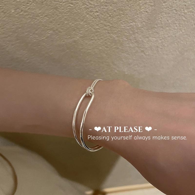 Asymmetrisches Kettenarmband aus 925er Sterlingsilber – Minimalistisches Lagendesign für moderne Ästhetik