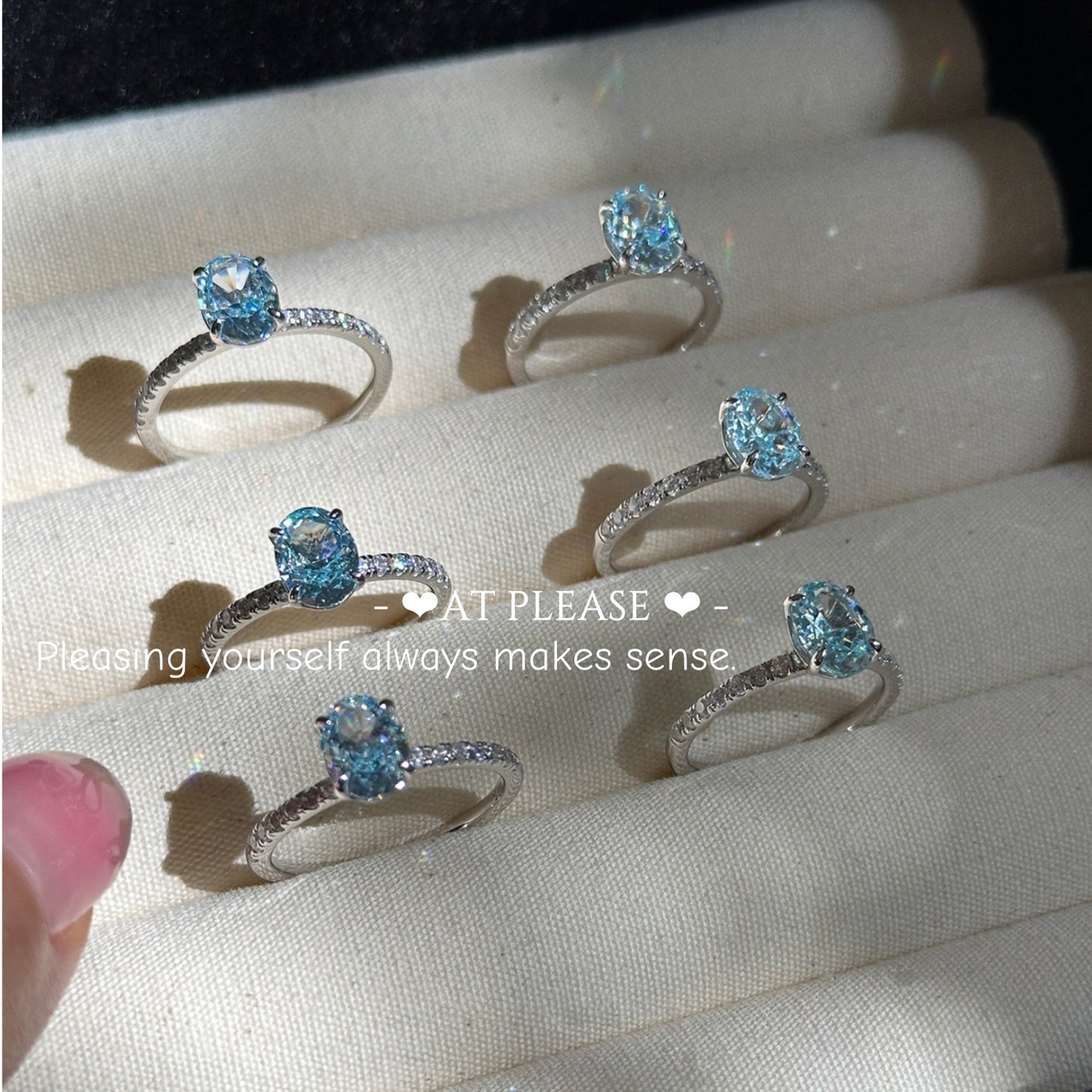 Ring aus 925er Sterlingsilber mit aquamarinblauem Diamanten mit hohem Kohlenstoffgehalt – Luxuriöser Schmuck