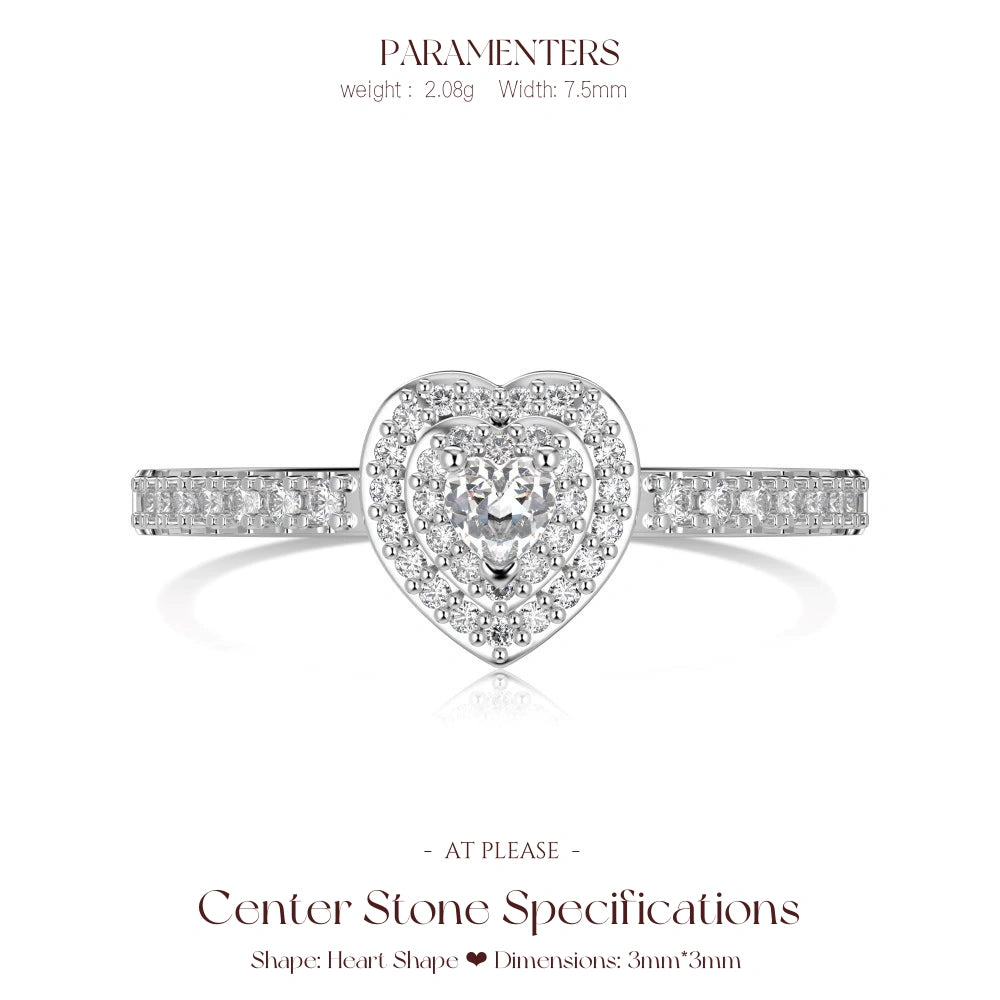 925 Sterling Silber Zirkon Ring | Elegantes Liebesherz