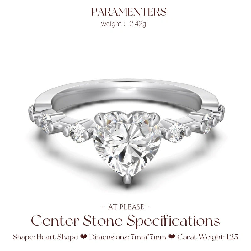 925 Sterling Silber Zirkon Ring | Elegantes Liebesherz