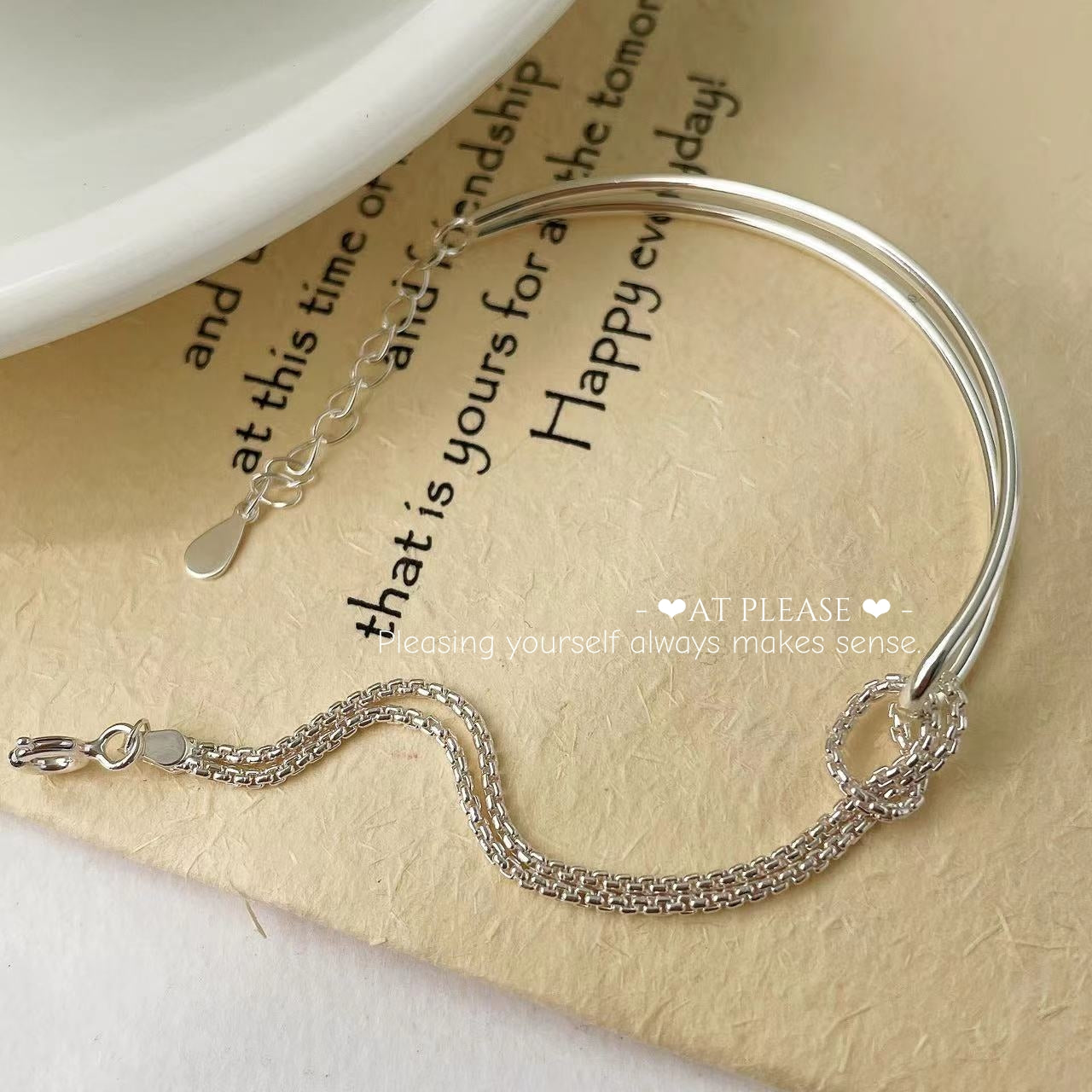 Asymmetrisches Kettenarmband aus 925er Sterlingsilber – Minimalistisches Lagendesign für moderne Ästhetik