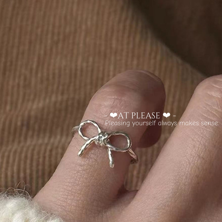 S925 Sterling Silver Cute Bowknot Ring - Sweet & Charming