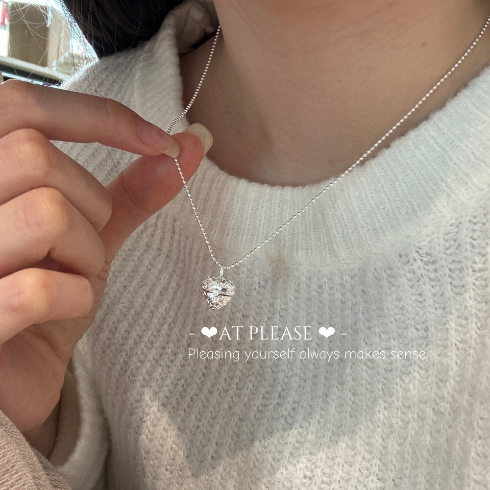 Heart Gift Box Pendant with 5A Zircon inside Necklace| S925 Sterling Silver Luxury Jewelry