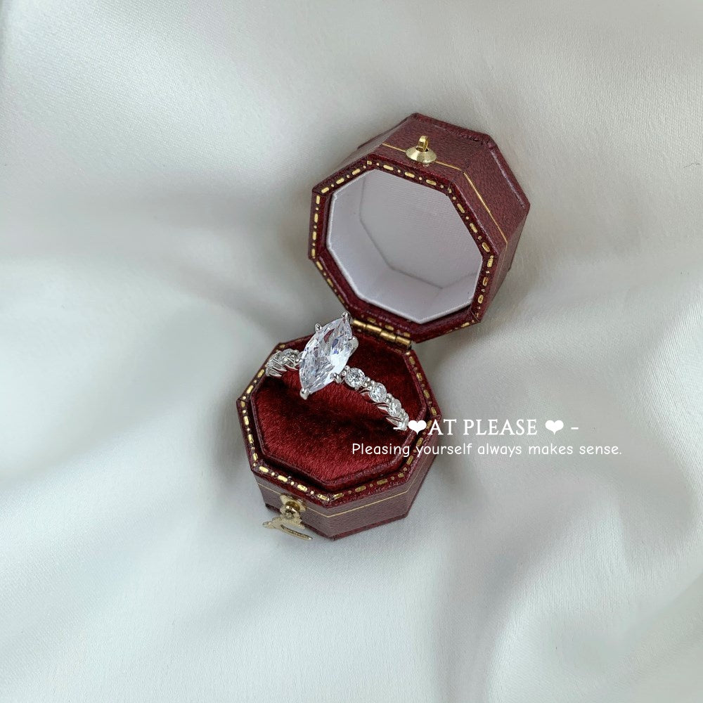 925 Silber Marquise Zirkon Ring – Schlankmachender einzigartiger Handschmuck