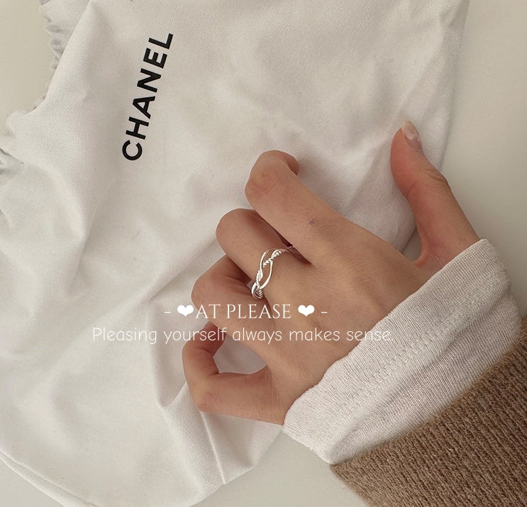 Minimalistischer durchbrochener Ring aus S925 Sterlingsilber mit Blumenkranz | Ins Style
