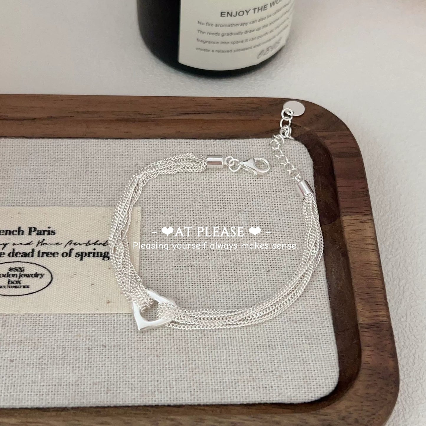 S925 Silver Layered Heart Bracelet – INS Minimalist Style