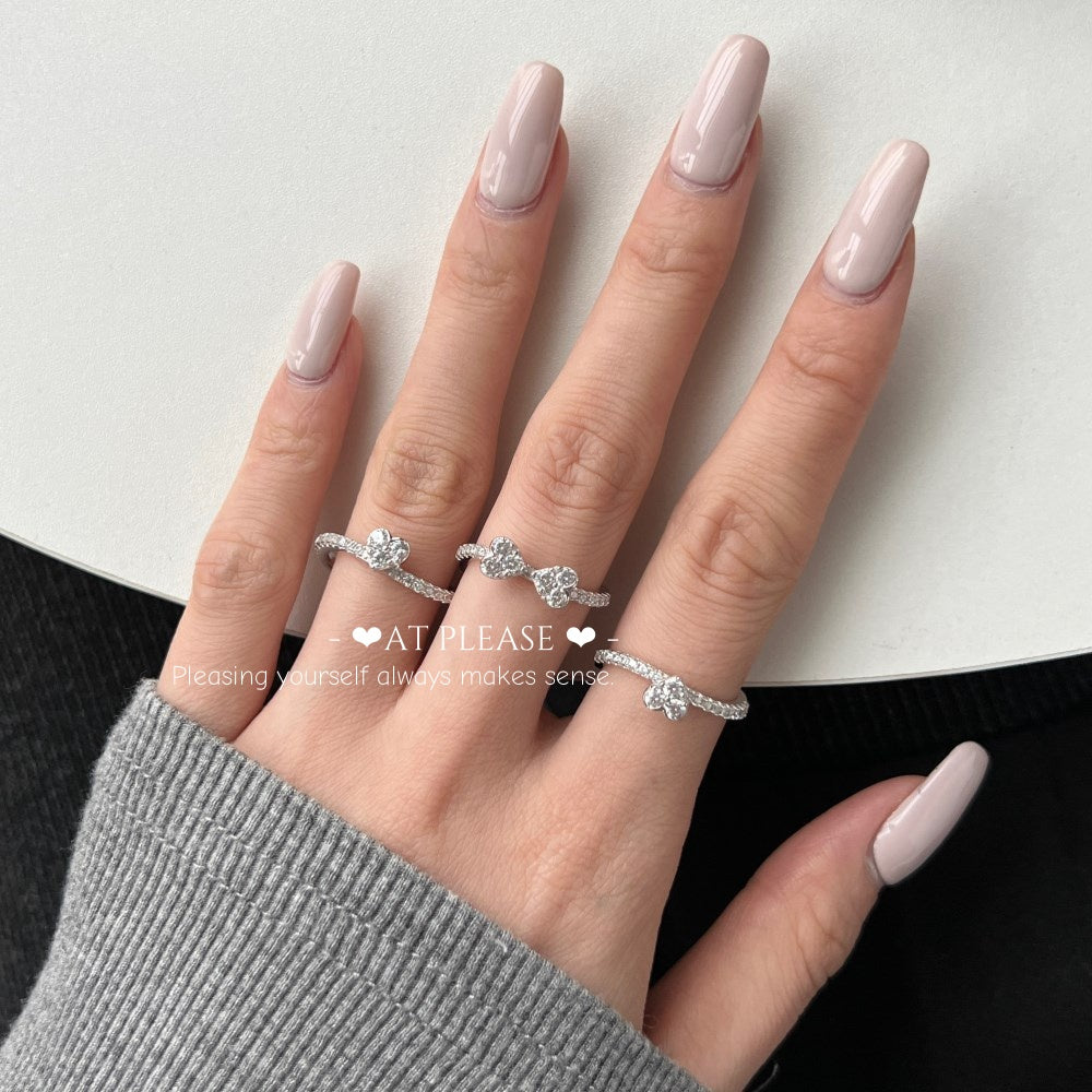 Ring aus 925er Sterlingsilber mit Kleeblatt-Anhänger und Zirkonia | Vielseitiger, stapelbarer Schmuck