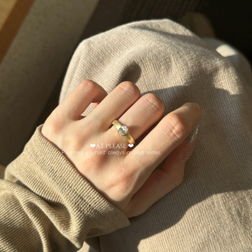 925 Sterling Silber Zirkon Ring – Matte Star Accent Bestseller