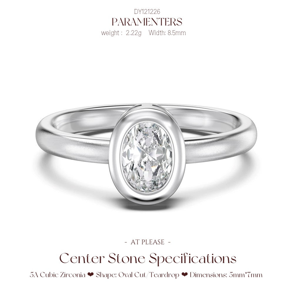 Birnenförmiger Zirkonia-Ring aus 925er Sterlingsilber | Verlobungsring mit Eisschliff-Design, Hochzeitsschmuck