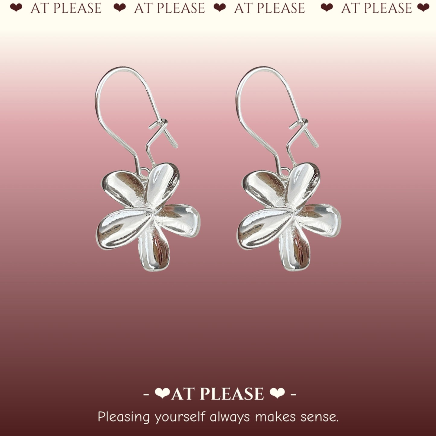 S925 Flower Pendant Earrings - Light Luxury Niche Design