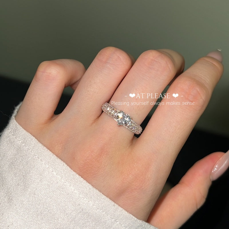 925 Sterling Silber Zirkon Ring | Elegantes Liebesherz