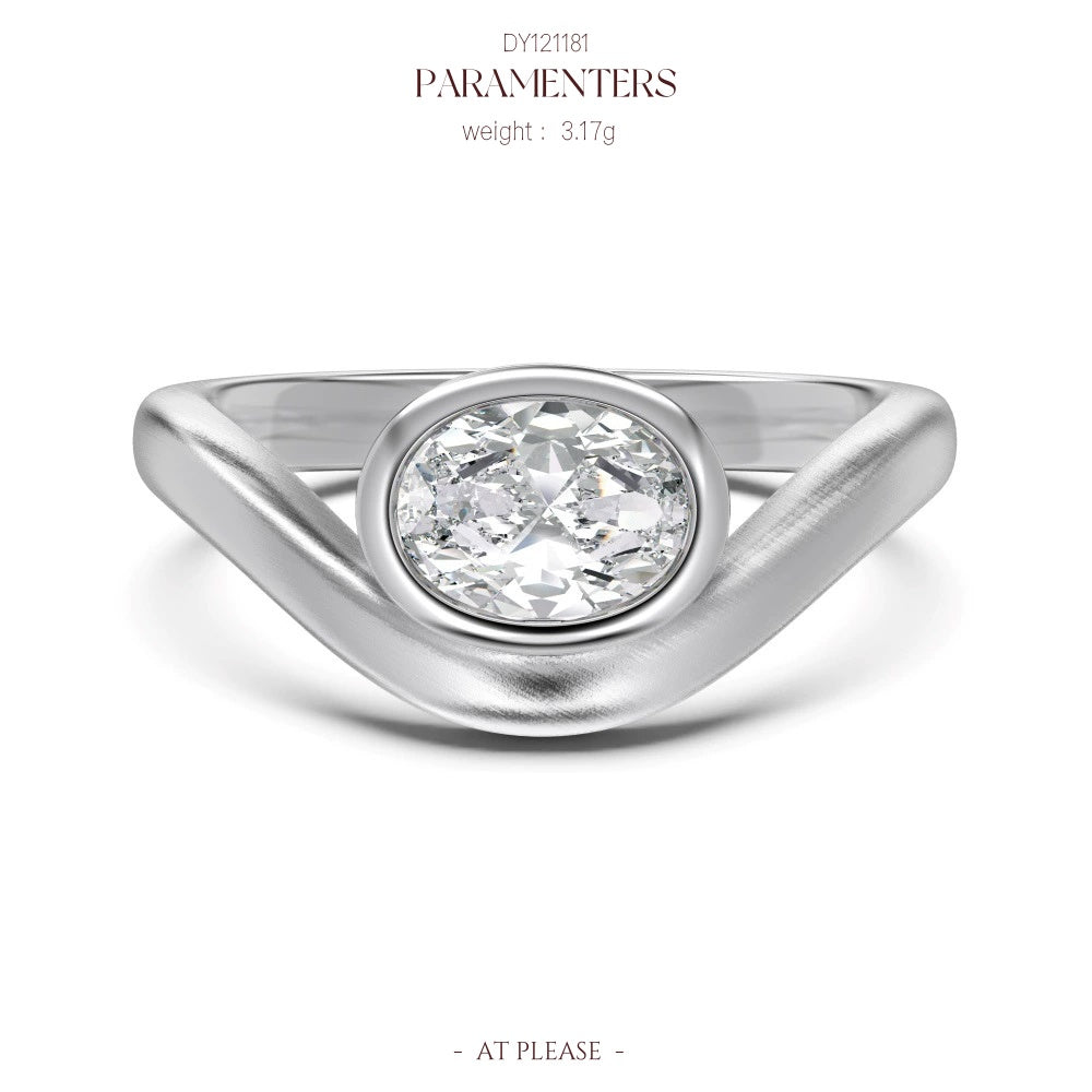 Birnenförmiger Zirkonia-Ring aus 925er Sterlingsilber | Verlobungsring mit Eisschliff-Design, Hochzeitsschmuck