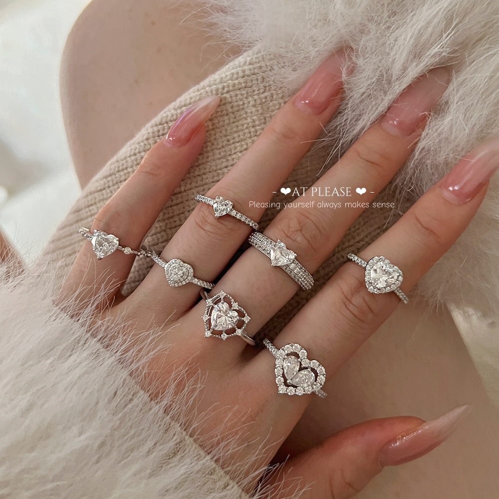 925 Sterling Silber Zirkon Ring | Elegantes Liebesherz