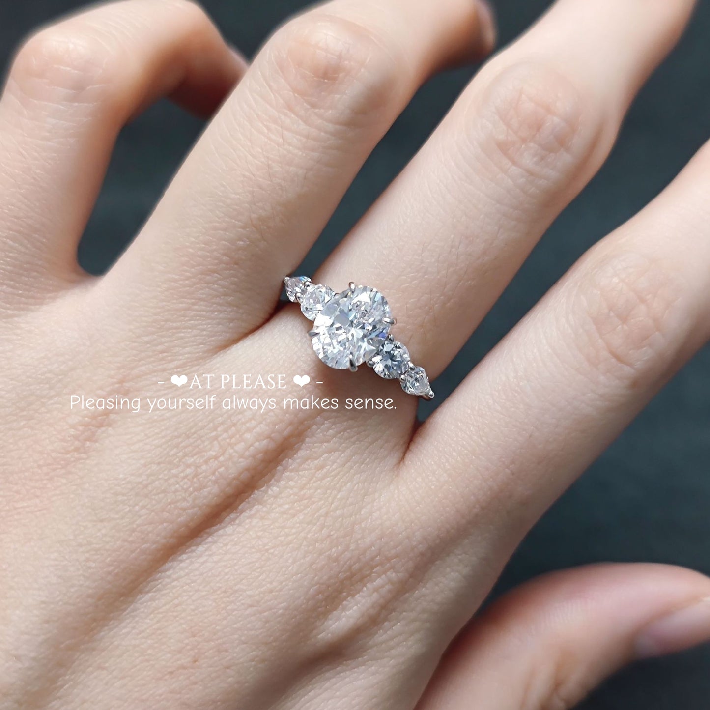 S925 Sterling Silber 2,0 ct. Moissanit Ring | Ovalschliff | Luxusschmuck - Ehering