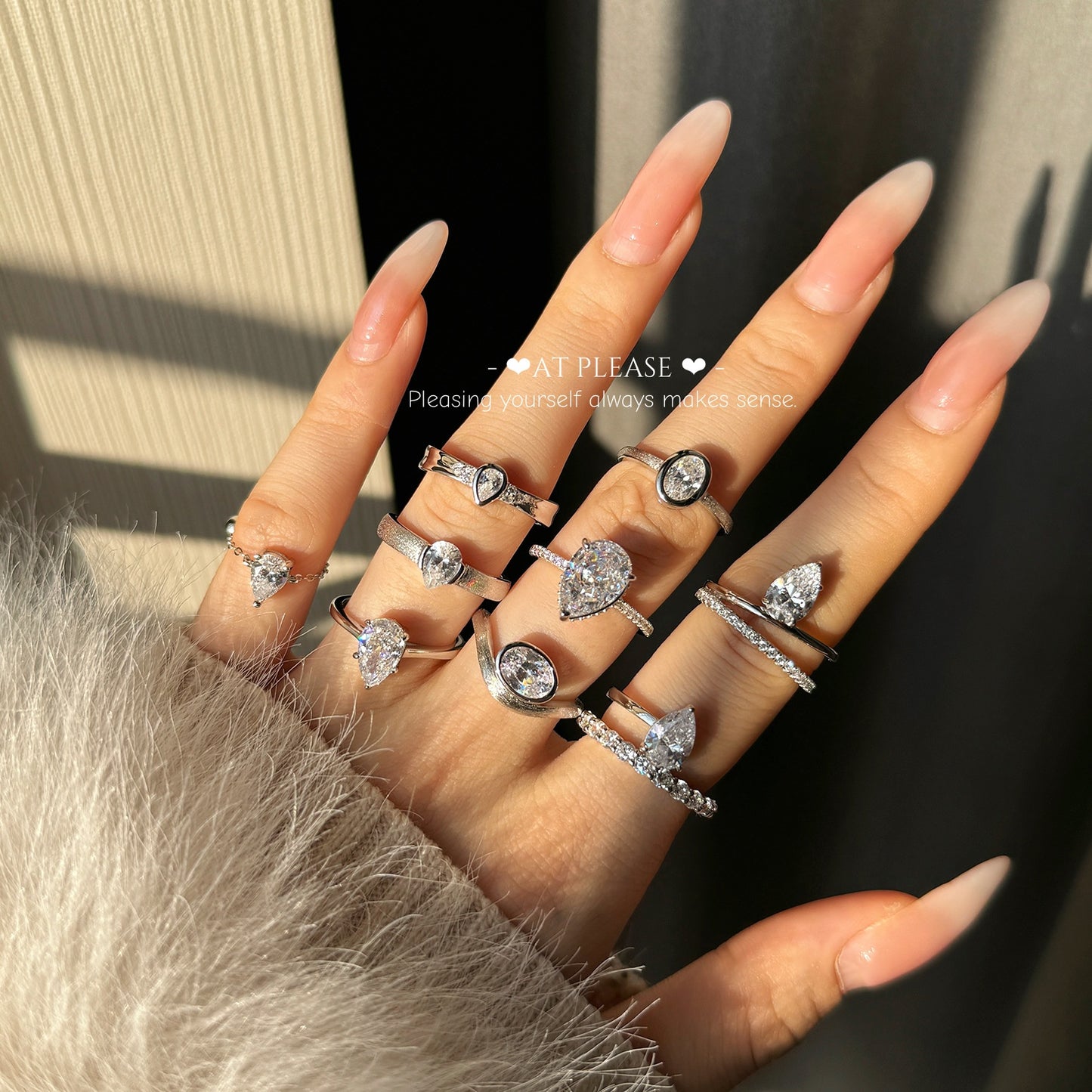 Birnenförmiger Zirkonia-Ring aus 925er Sterlingsilber | Verlobungsring mit Eisschliff-Design, Hochzeitsschmuck
