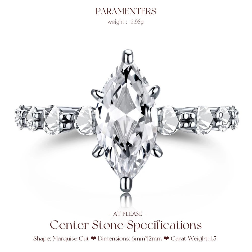 925 Silber Marquise Zirkon Ring – Schlankmachender einzigartiger Handschmuck
