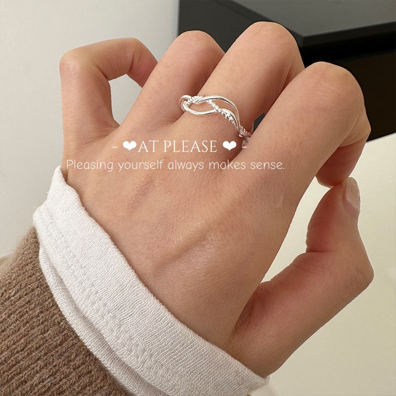 Minimalistischer durchbrochener Ring aus S925 Sterlingsilber mit Blumenkranz | Ins Style