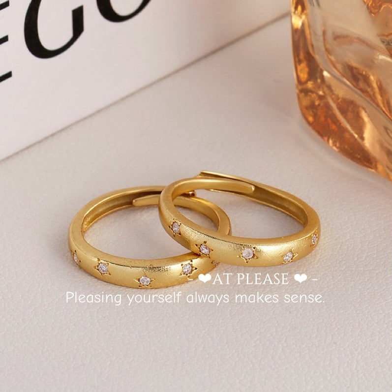 Minimalistischer Sternring | Vergoldeter Zirkonia-Schmuck