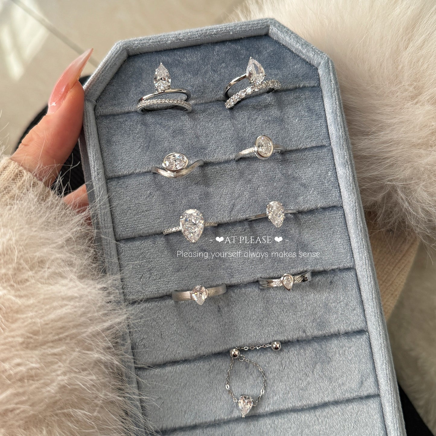 Birnenförmiger Zirkonia-Ring aus 925er Sterlingsilber | Verlobungsring mit Eisschliff-Design, Hochzeitsschmuck