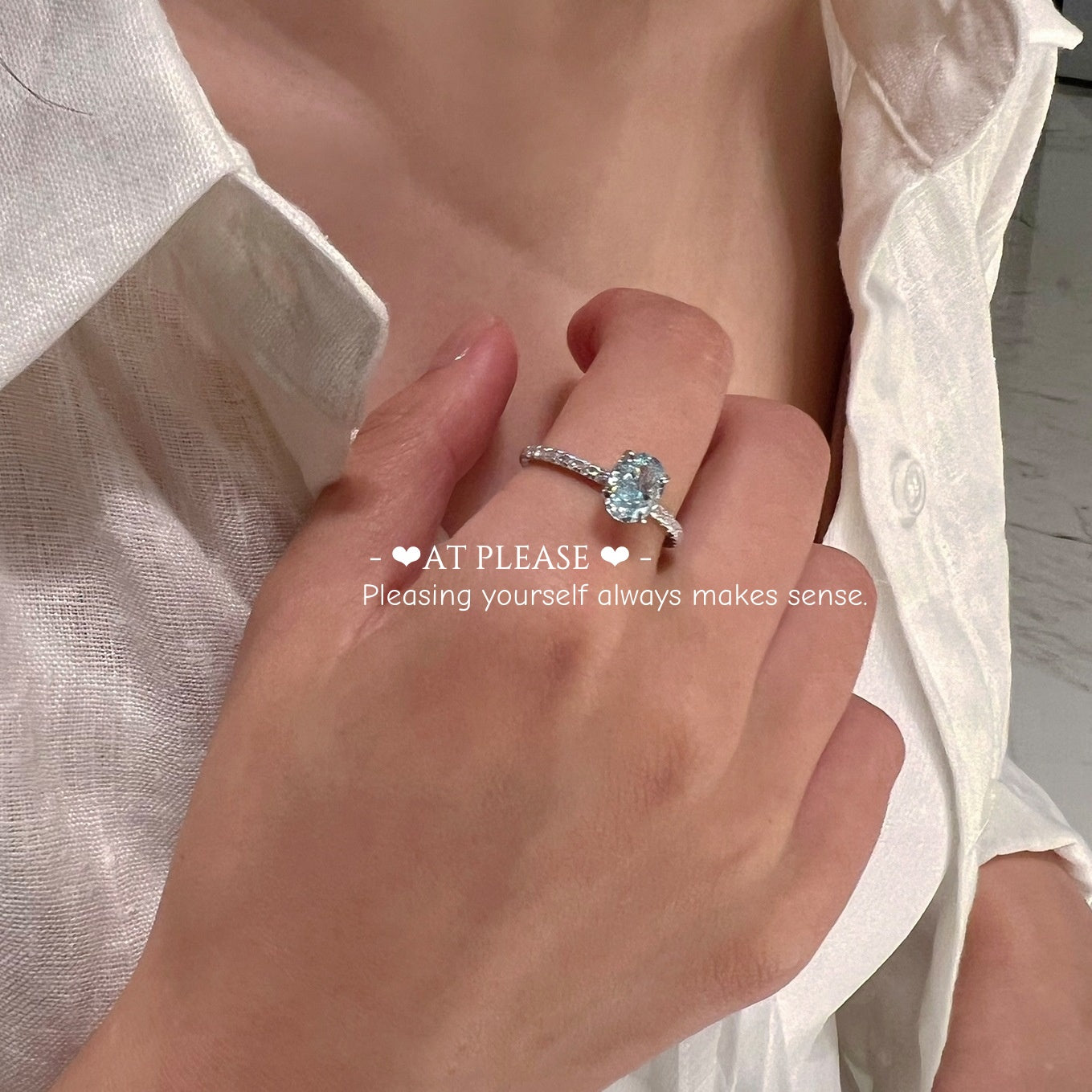 Ring aus 925er Sterlingsilber mit aquamarinblauem Diamanten mit hohem Kohlenstoffgehalt – Luxuriöser Schmuck