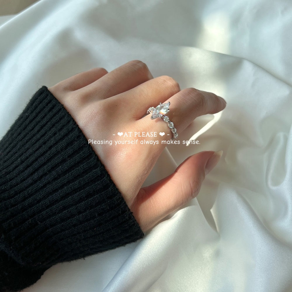 925 Silber Marquise Zirkon Ring – Schlankmachender einzigartiger Handschmuck