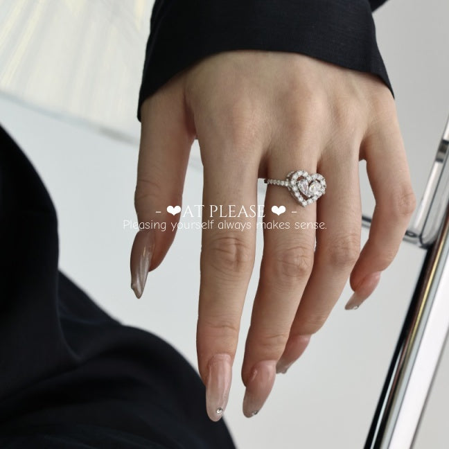 925 Sterling Silber Zirkon Ring | Elegantes Liebesherz